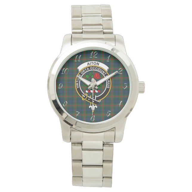 Montre Clan classique intemporel Aiton Tartan Plaid Cadea (devant)