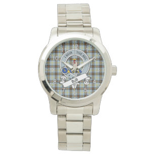 Montre Clan classique intemporel Bell Badge Tartan Plaid 