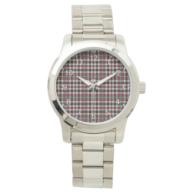 Montre Clan classique intemporel Borthwick Tartan antique (devant)