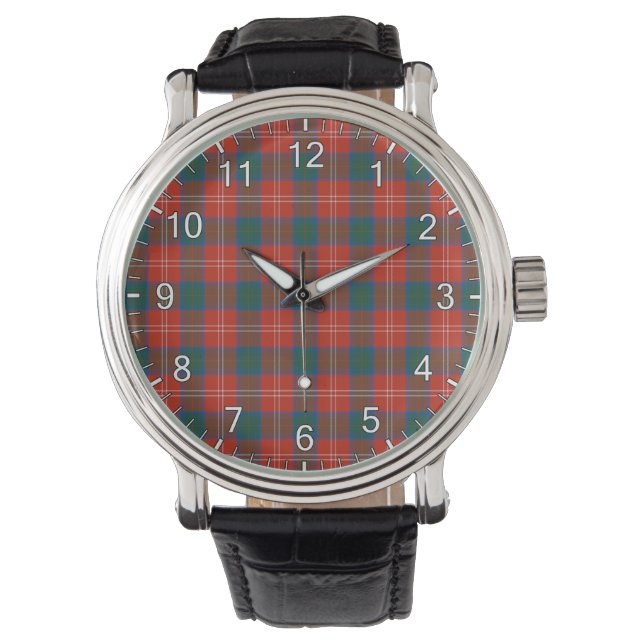 Montre Clan classique intemporel Chisholm Ancien Tartan (devant)