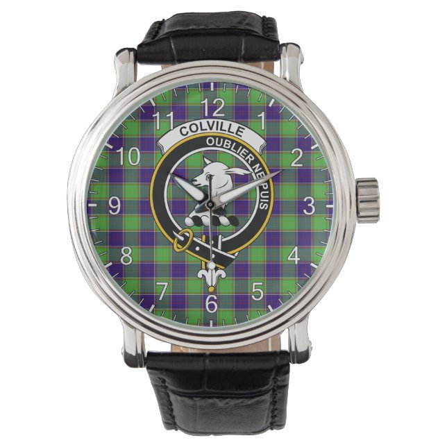Montre Clan classique intemporel Colville Tartan Badge Pl (devant)