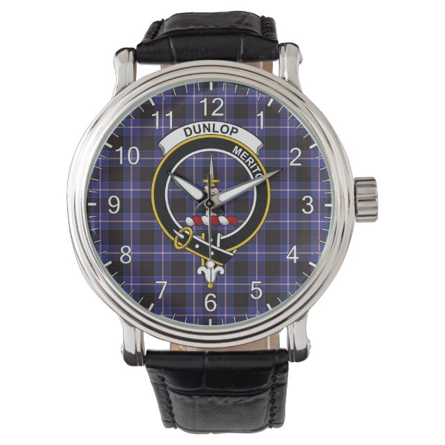 Montre Clan classique intemporel Dunlop Tartan Badge Plai (devant)