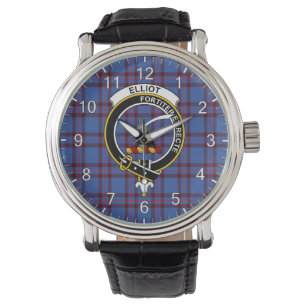 Montre Clan classique intemporel Elliot Tartan Badge Plai