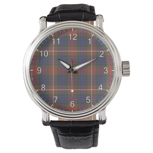 Montre Clan classique intemporel Fraser Chasse Tartan mod (devant)