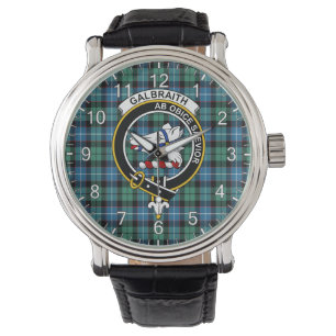 Montre Clan classique intemporel Galbraith antique Tartan