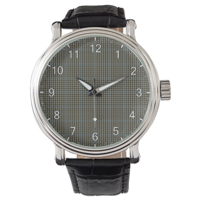 Montre Clan classique intemporel Haig Grey Tartan Plaid C (devant)