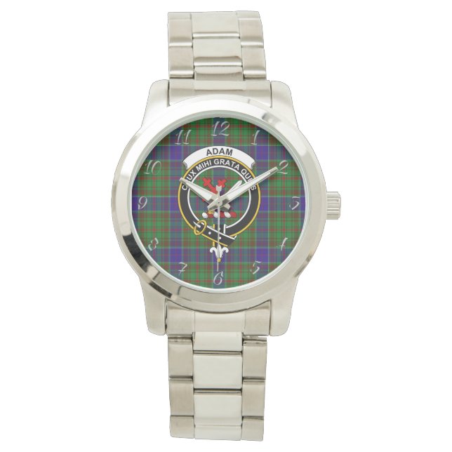 Montre Clan Classique Sans Temps Adam Chasse Tartan Plaid (devant)