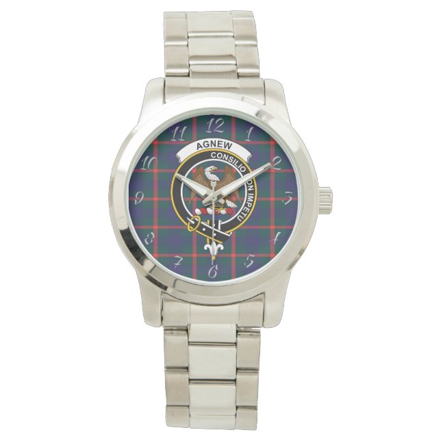 Montre Clan Classique Sans Temps Agnew Tartan Plaid Gif (devant)