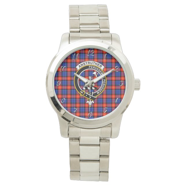 Montre Clan classique sans temps Anstruther Tartan Plaid  (devant)