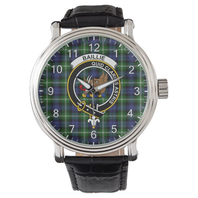 Montre Clan classique sans temps Baillie Tartan Badge Pla (devant)