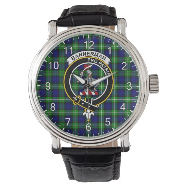 Montre Clan classique sans temps Bannerman Tartan Badge P (devant)