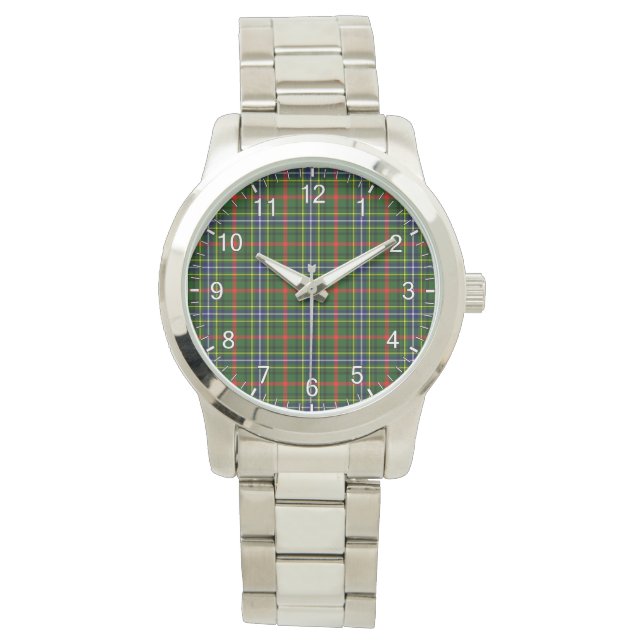 Montre Clan classique sans temps Bisset Tartan Plaid Cade (devant)