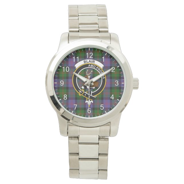 Montre Clan Classique Sans Temps Blair Tartan Badge Plaid (devant)
