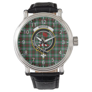 Montre Clan classique sans temps Brodie Tartan Badge Plai