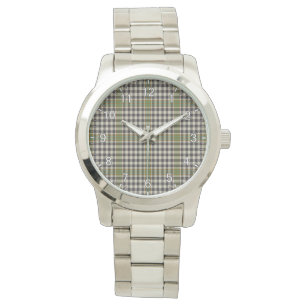 Montre Clan classique sans temps brûle Tartan Plaid Cadea