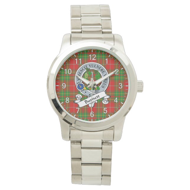 Montre Clan classique sans temps Burnett Badge Tartan Pla (devant)