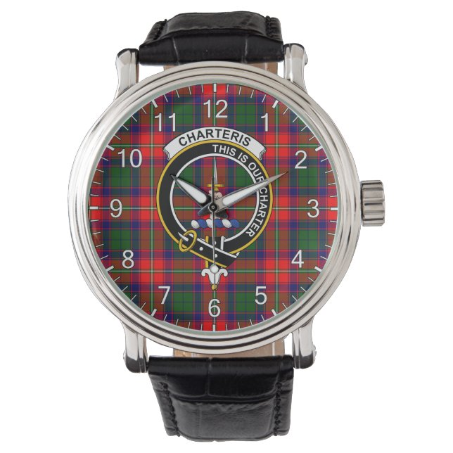 Montre Clan classique sans temps Charteris Tartan Badge P (devant)