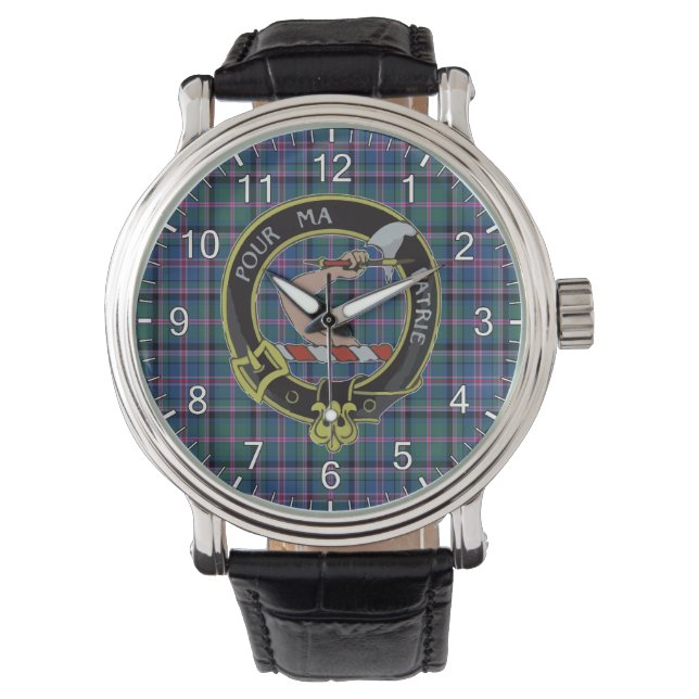 Montre Clan classique sans temps Cooper Tartan Badge Plai (devant)
