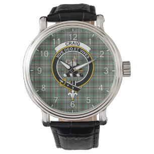 Montre Clan classique sans temps Craig Tartan Badge Plaid