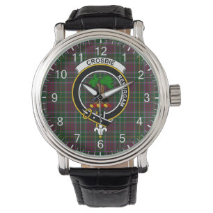 Montre Clan Classique Sans Temps Crosbie Tartan Badge Pla