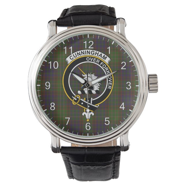 Montre Clan Classique Sans Temps Cunningham Chasse Tartan (devant)