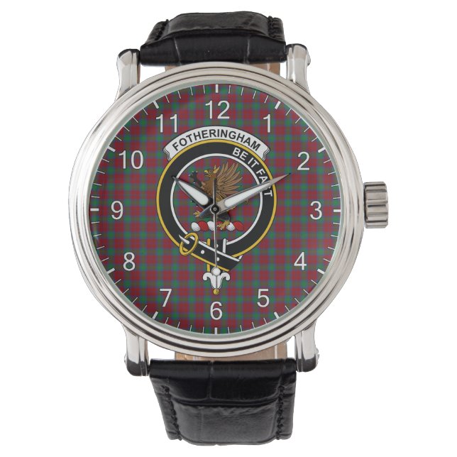 Montre Clan classique sans temps Fotheringham Tartan Badg (devant)