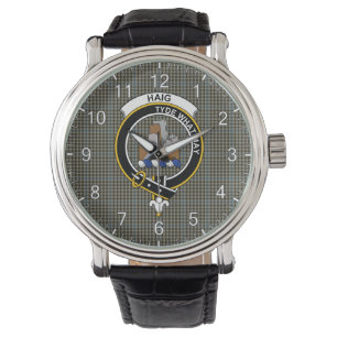 Montre Clan classique sans temps Haig Grey Tartan Badge P