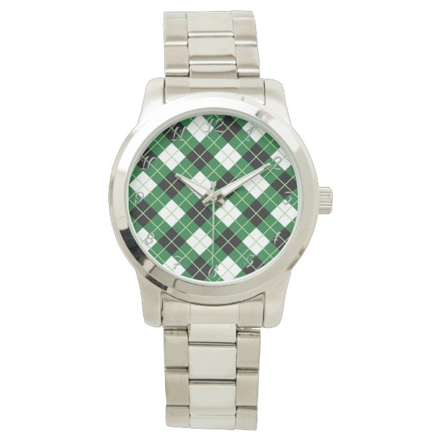 Montre Clan classique sans temps Jacquard Diagonale carre (devant)
