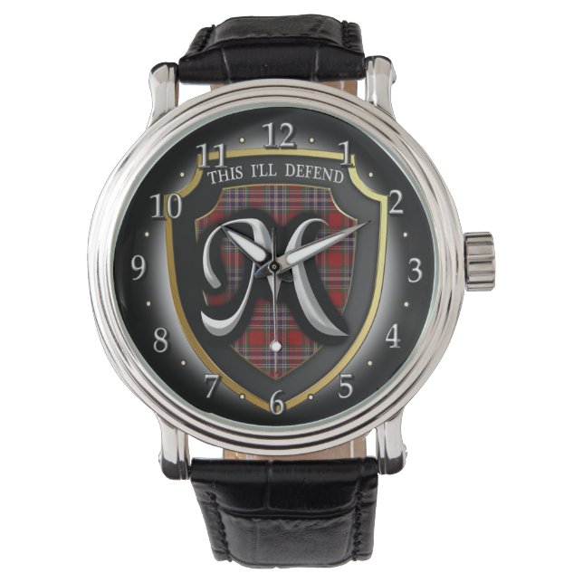 Montre Clan écossais MacFarlane McFarland Tartan Shield (devant)