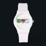 Montre Clarinets d'amour pour la paix<br><div class="desc">Un joli signe de paix,  un coeur et une clarinette font un joli cadeau pour un musicien.</div>