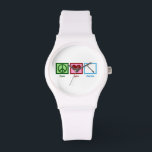 Montre Clarinets d'amour pour la paix<br><div class="desc">Un joli signe de paix,  un coeur et une clarinette font un joli cadeau pour un musicien.</div>