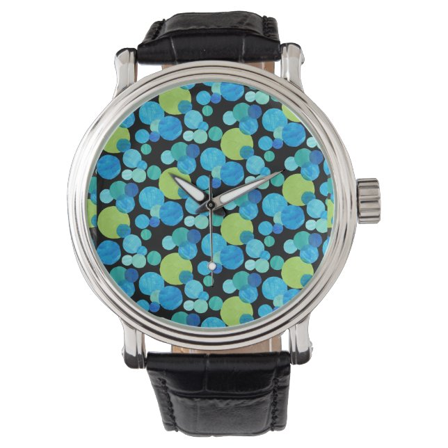 Montre Classic Wristwatch : Motif Blue Moons (devant)