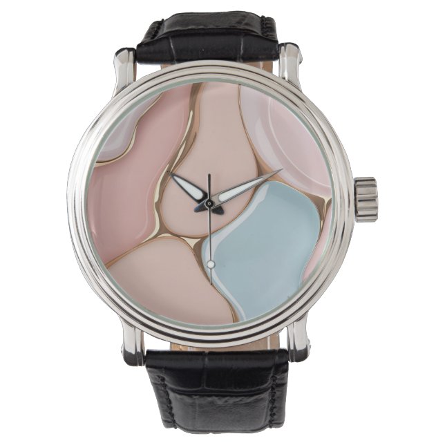 Montre classique dans un graphique abstrait élégan (devant)