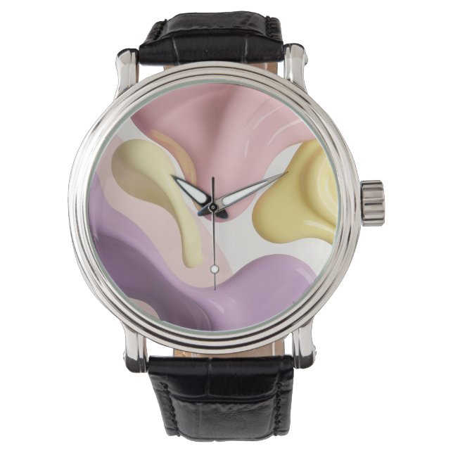 Montre classique dans un graphique abstrait élégan (devant)