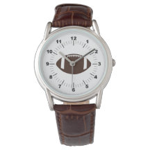 Montre classique de football en cuir Brown