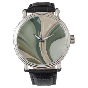 Montre classique en graphisme abstrait élégant