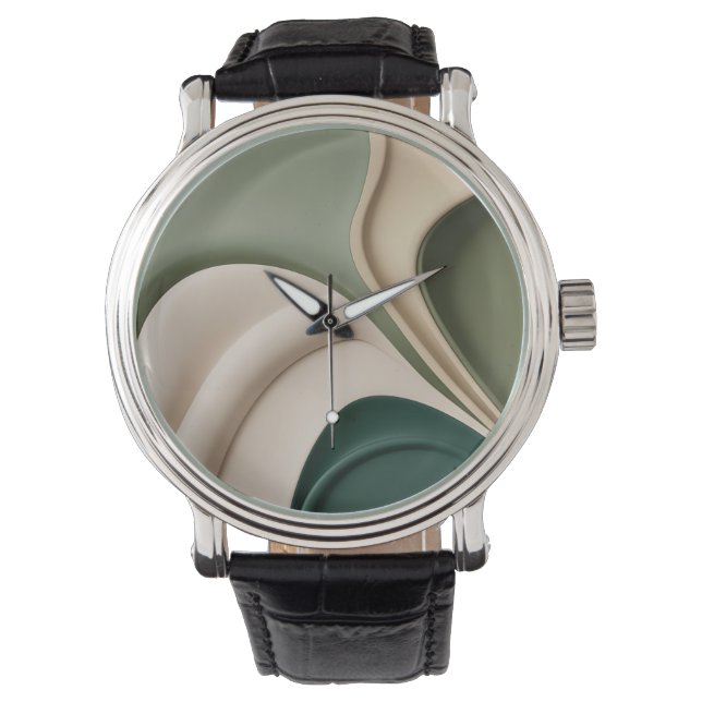 Montre classique en graphisme abstrait élégant (devant)