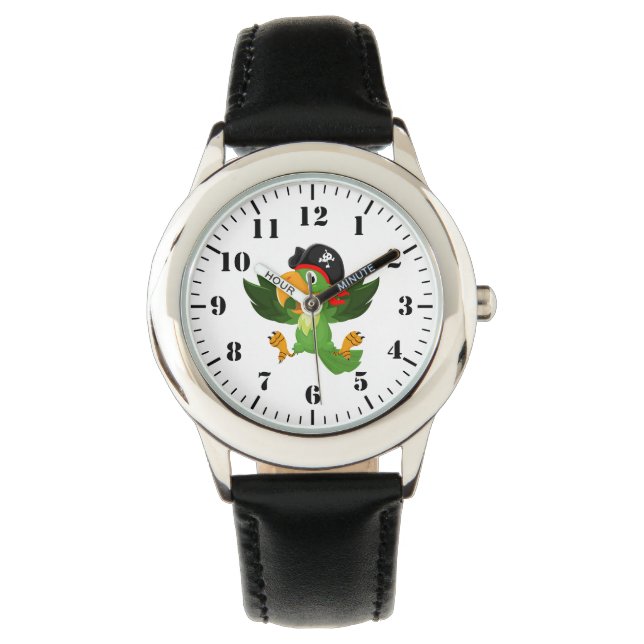 Montre Classique Enfant-Pirate Perroquet (devant)