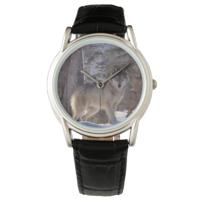 Montre Classique Hommes/Loup de la Faune (devant)