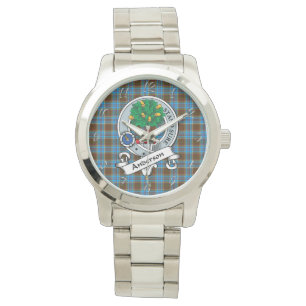 Montre Classique Intemporel Clan Anderson Badge Tartan Pl