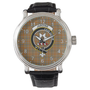 Montre Classique Intemporel Clan Jardine Tartan Badge Car