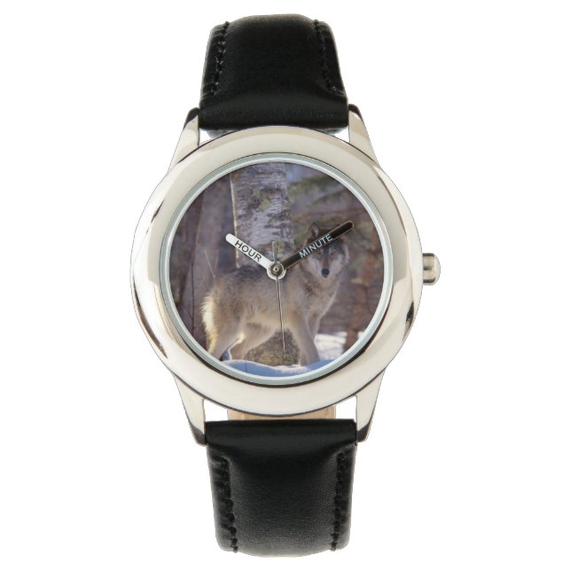 Montre classique pour enfants/Loup sauvage (devant)