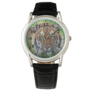 Montre classique pour hommes / Tigre de la faune