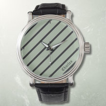 Classique rayé en diagonale noir sur vert