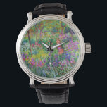 Montre Claude Monet : The Iris Garden at Giverny<br><div class="desc">Une montre classique colorée avec le jardin d'iris de Giverny,  peinte par le peintre impressionniste Claude Monet.</div>