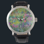Montre Claude Monet : The Iris Garden at Giverny<br><div class="desc">Une montre classique colorée avec le jardin d'iris de Giverny,  peinte par le peintre impressionniste Claude Monet.</div>