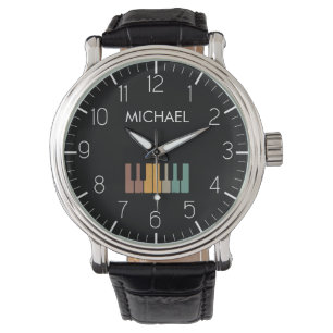 Montre Clavier de piano coloré Personnalisé Musicien