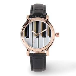 Montre Clavier - noir et blanc