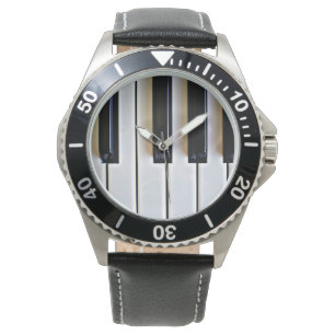 Montre Clavier - noir et blanc