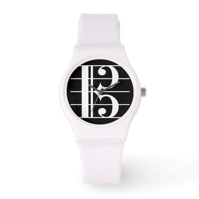Montre Clé Alto blanc-sur-noir (Recto)